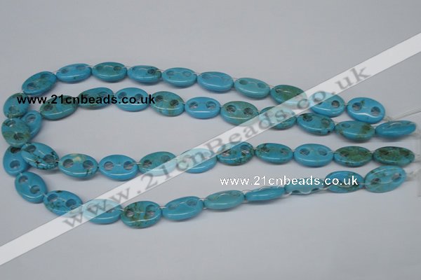 CFG291 15.5 inches 12*18mm carved oval turquoise beads