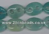 CFG294 15.5 inches 15*20mm carved oval amazonite gemstone beads