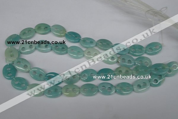 CFG294 15.5 inches 15*20mm carved oval amazonite gemstone beads