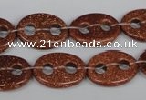 CFG295 15.5 inches 15*20mm carved oval goldstone beads