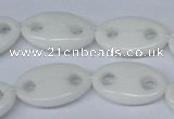 CFG298 15.5 inches 15*25mm carved oval white stone beads