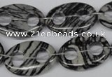 CFG301 15.5 inches 18*25mm carved oval black water jasper beads