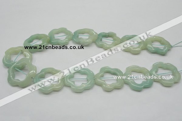 CFG31 15.5 inches 30mm carved flower amazonite gemstone beads