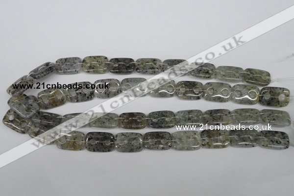 CFG323 15.5 inches 15*20mm carved rectangle moss quartz beads