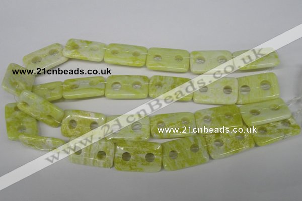 CFG336 15.5 inches 20*30mm carved rectangle lemon jade beads