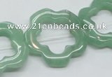 CFG34 15.5 inches 30mm carved flower green aventurine jade beads