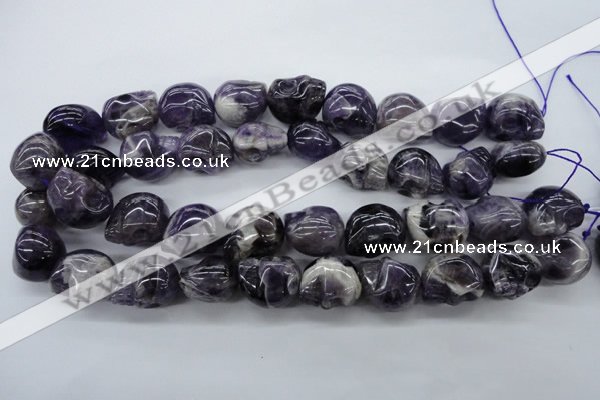 CFG343 15.5 inches 18*22mm carved skull dogtooth amethyst beads