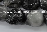 CFG346 15.5 inches 18*22mm carved skull eagle eye jasper beads