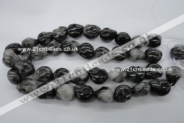 CFG346 15.5 inches 18*22mm carved skull eagle eye jasper beads