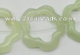 CFG36 15.5 inches 30mm carved flower green jade beads