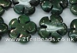 CFG452 15.5 inches 20mm carved flower green iron stone beads