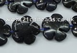 CFG453 15.5 inches 20mm carved flower blue iron stone beads