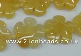 CFG457 15.5 inches 20mm carved flower yellow jade beads