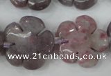 CFG459 15.5 inches 24mm carved flower lilac jasper beads