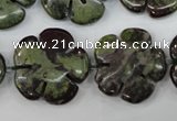 CFG460 15.5 inches 24mm carved flower dragon blood jasper beads