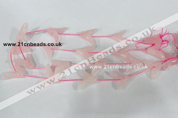 CFG501 15.5 inches 20*26mm carved flower rose quartz beads