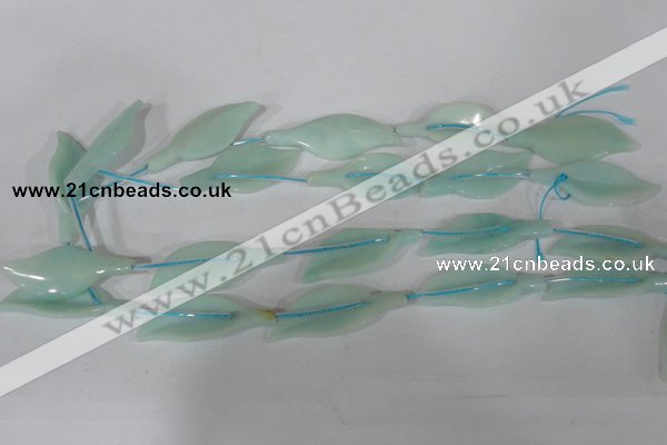 CFG505 15.5 inches 16*40mm carved flower amazonite gemstone beads