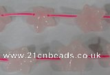 CFG507 15.5 inches 15*15mm carved flower rose quartz beads