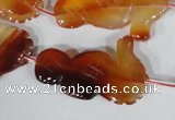 CFG519 15.5 inches 22*35mm carved animal red agate beads