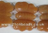 CFG520 15.5 inches 30*38mm carved animal red aventurine beads