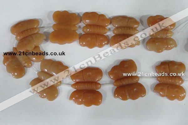 CFG520 15.5 inches 30*38mm carved animal red aventurine beads