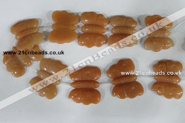 CFG520 15.5 inches 30*38mm carved animal red aventurine beads