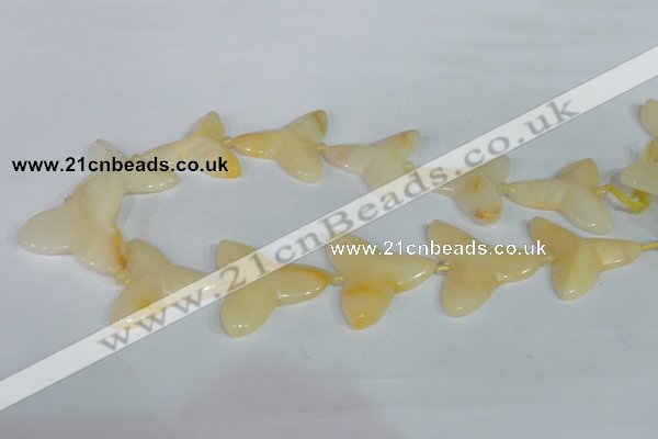 CFG521 15.5 inches 34*37mm carved flower yellow aventurine beads