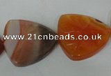 CFG528 15.5 inches 25*25mm carved triangle agate gemstone beads