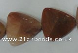 CFG529 15.5 inches 25*25mm carved triangle agate gemstone beads