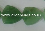 CFG531 15.5 inches 25*25mm carved triangle green aventurine beads