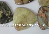 CFG532 15.5 inches 25*25mm carved triangle jasper gemstone beads