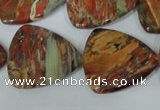 CFG533 15.5 inches 25*25mm carved triangle brecciated jasper beads