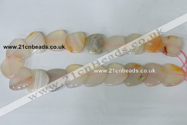 CFG535 15.5 inches 25*25mm carved triangle agate gemstone beads