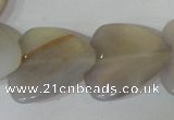 CFG538 15.5 inches 25*25mm carved triangle grey agate beads