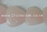 CFG539 15.5 inches 25*25mm carved triangle rose quartz beads