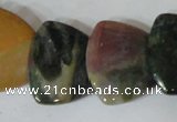 CFG540 15.5 inches 25*25mm carved triangle Indian agate beads