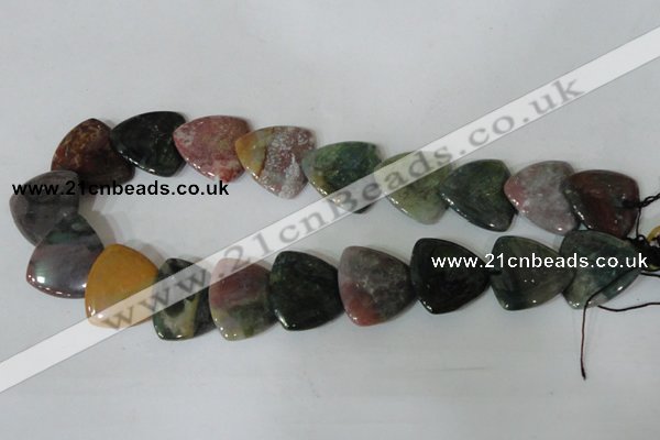 CFG540 15.5 inches 25*25mm carved triangle Indian agate beads