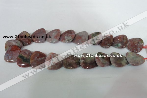 CFG541 15.5 inches 25*25mm carved triangle Indian agate beads