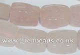 CFG546 15.5 inches 15*20mm carved brick rose quartz beads