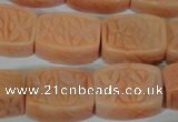 CFG548 15.5 inches 15*20mm carved brick red aventurine beads