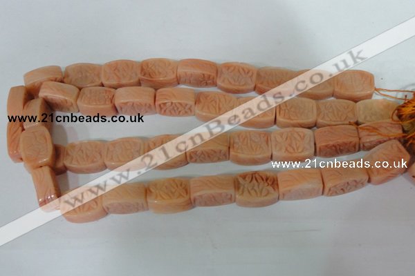 CFG548 15.5 inches 15*20mm carved brick red aventurine beads