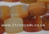 CFG549 15.5 inches 15*20mm carved brick red agate beads