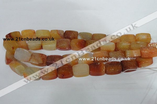 CFG549 15.5 inches 15*20mm carved brick red agate beads