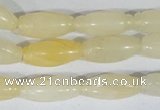 CFG552 15.5 inches 8*20mm carved rice yellow aventurine beads