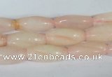 CFG553 15.5 inches 8*20mm carved rice rose quartz beads