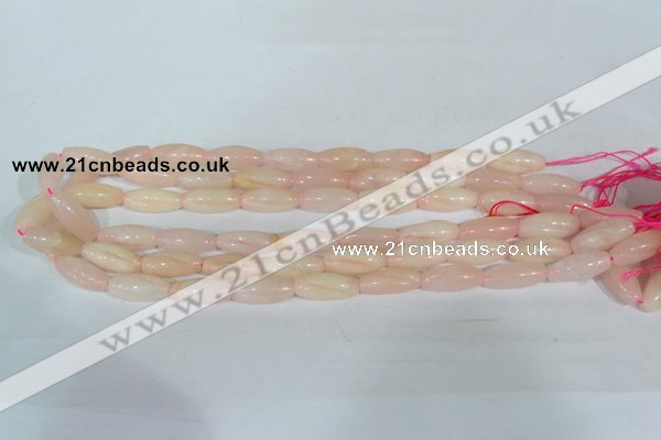 CFG553 15.5 inches 8*20mm carved rice rose quartz beads