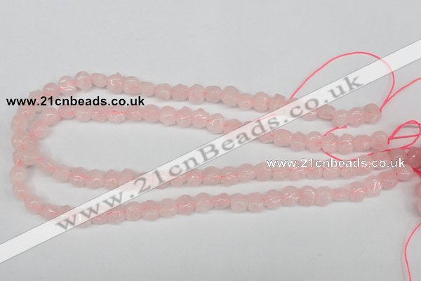 CFG58 15.5 inches 8*10mm carved pig-shaped rose quartz beads