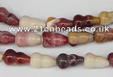 CFG61 15.5 inches 8*13mm carved calabash mookaite gemstone beads