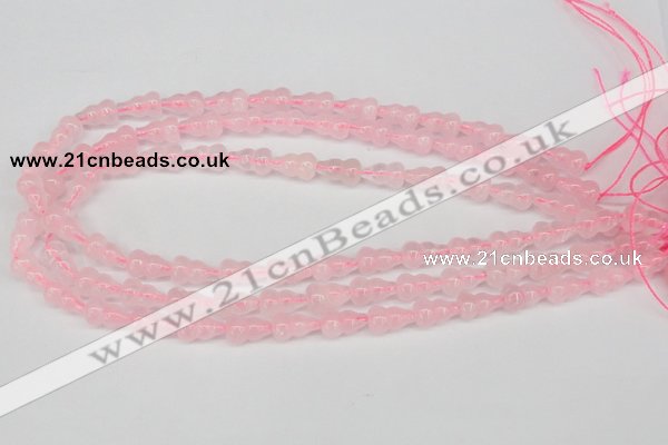 CFG63 15.5 inches 8*13mm carved calabash rose quartz beads