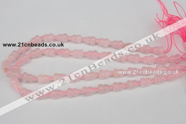 CFG64 15.5 inches 10*16mm carved calabash rose quartz beads